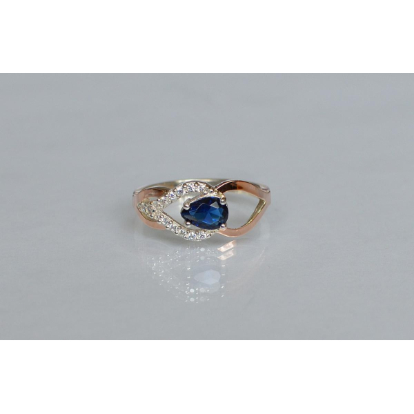 Срібна каблучка з золотими вставками (132к)