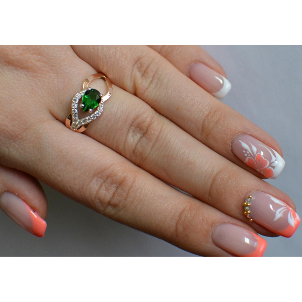 Срібна каблучка з золотими вставками (132к)