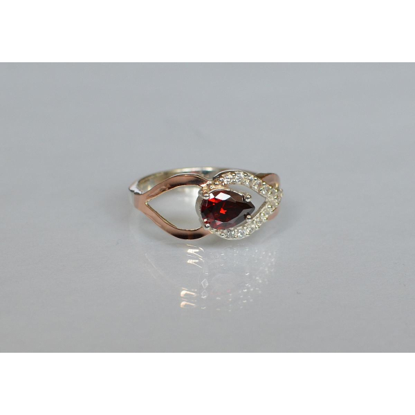 Срібна каблучка з золотими вставками (132к)