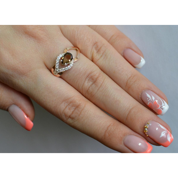 Срібна каблучка з золотими вставками (132к)