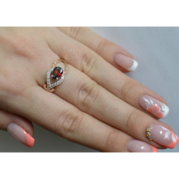 Срібна каблучка з золотими вставками (132к)