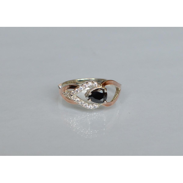 Срібна каблучка з золотими вставками (132к)