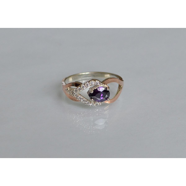 Срібна каблучка з золотими вставками (132к)