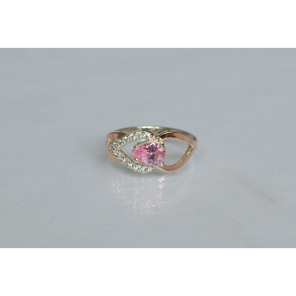 Срібна каблучка з золотими вставками (132к)