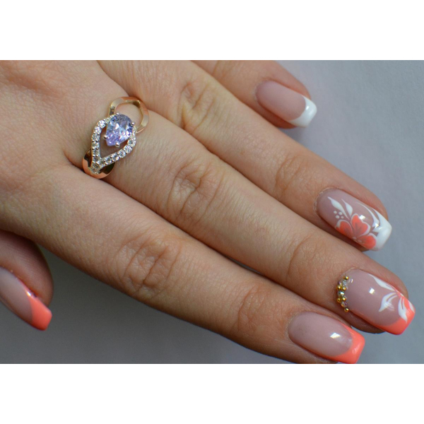 Срібна каблучка з золотими вставками (132к)