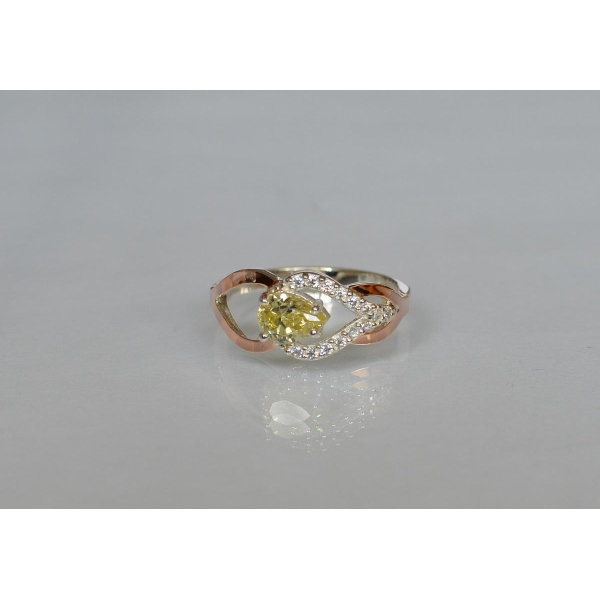 Срібна каблучка з золотими вставками (132к)