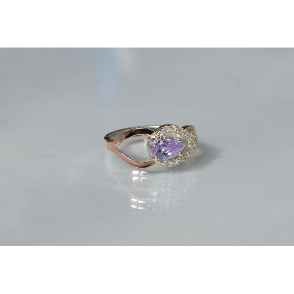 Срібна каблучка з золотими вставками (132к)