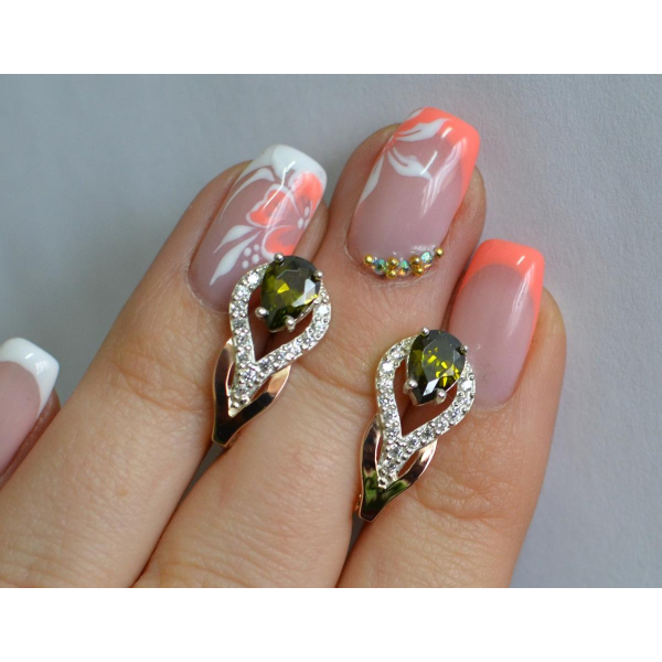 Серебряные серьги с золотыми накладками (132с)