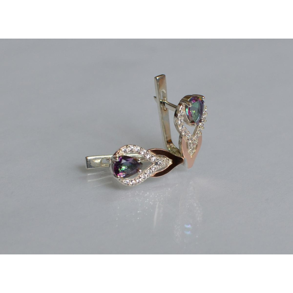 Серебряные серьги с золотыми накладками (132с)