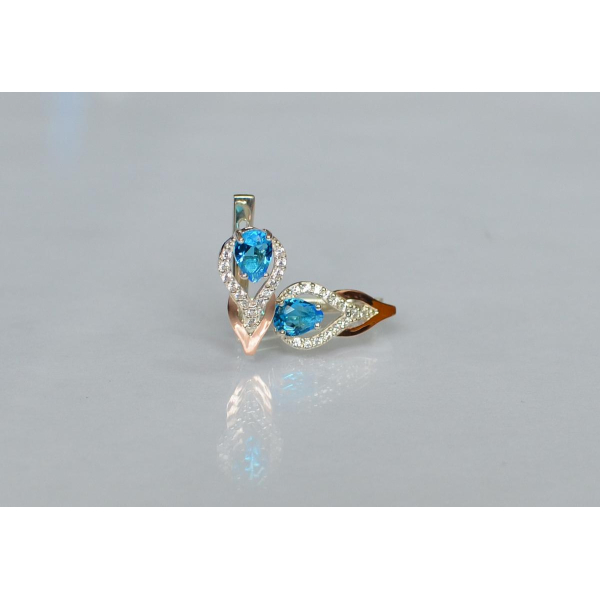 Серебряные серьги с золотыми накладками (132с)