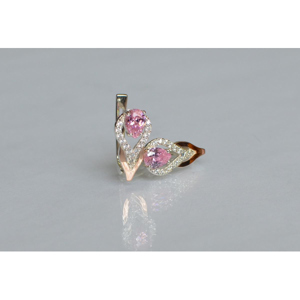 Серебряные серьги с золотыми накладками (132с)