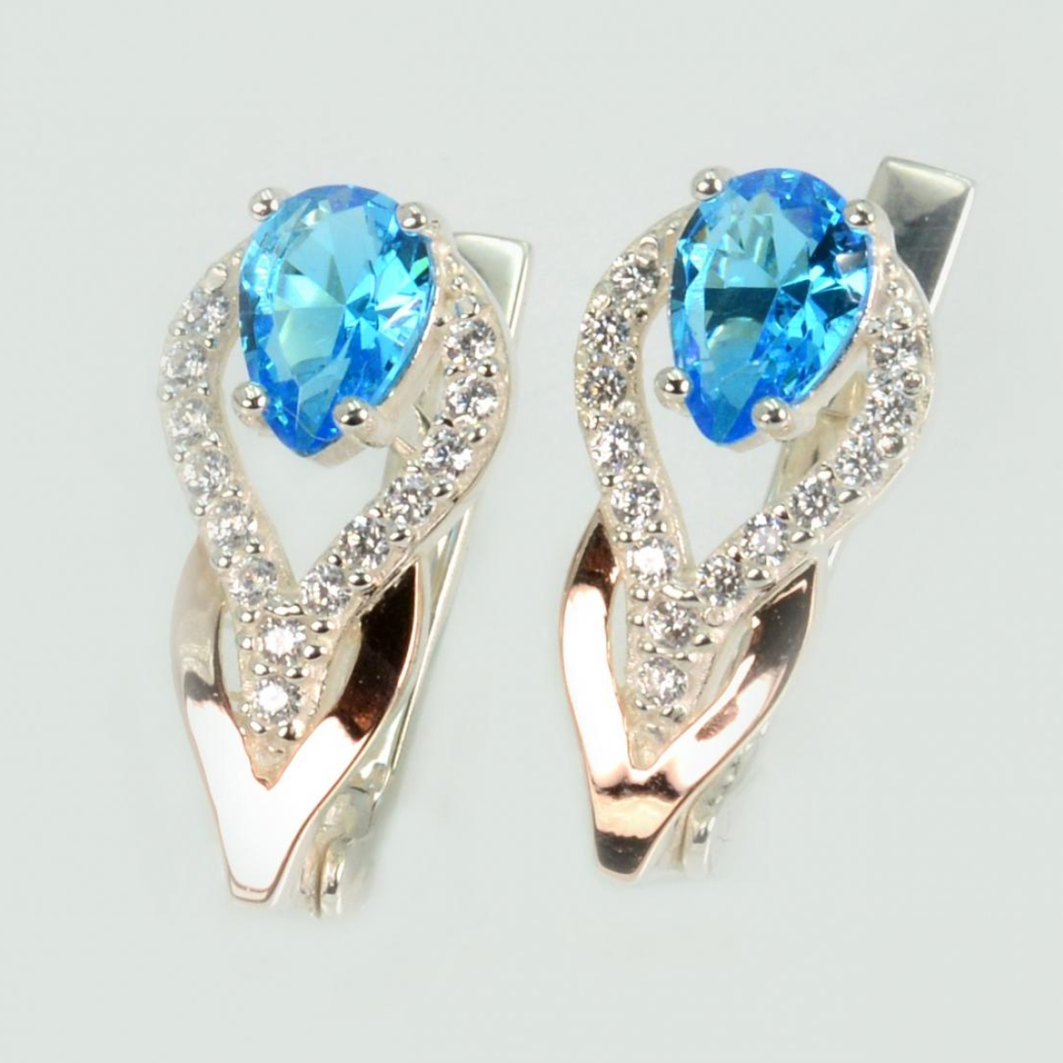 Серебряные серьги с золотыми накладками (132с)