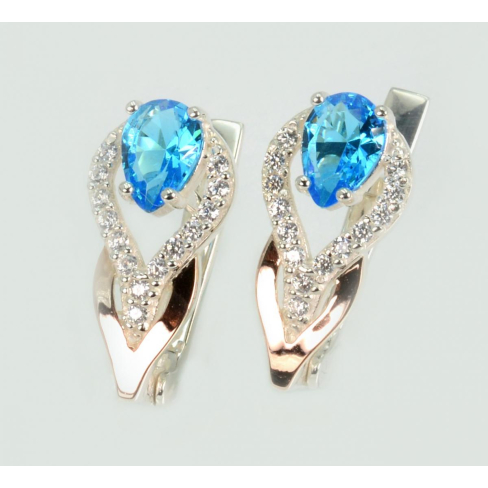 Серебряные серьги с золотыми накладками