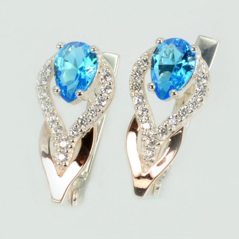 Серебряные серьги с золотыми накладками