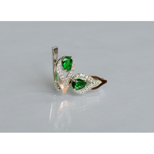 Серебряные серьги с золотыми накладками (132с)