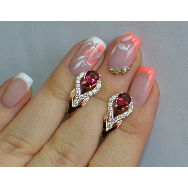 Серебряные серьги с золотыми накладками (132с)