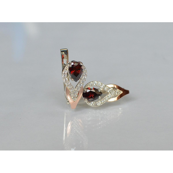 Серебряные серьги с золотыми накладками (132с)