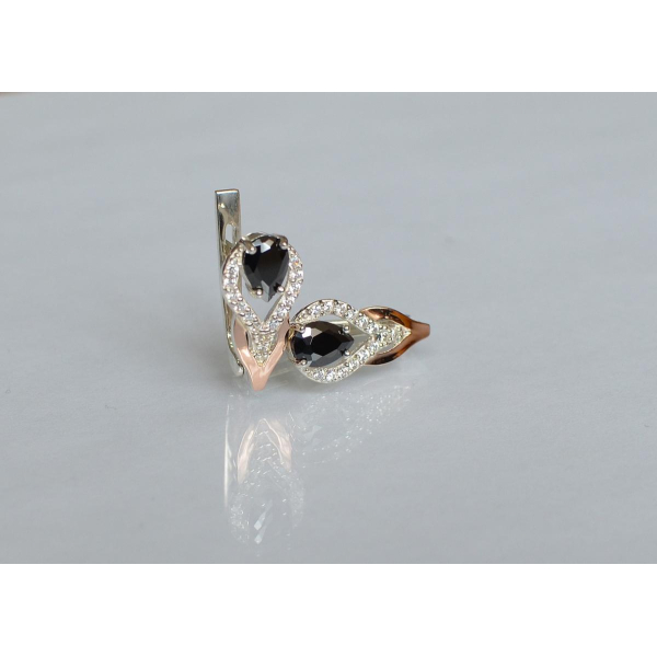 Серебряные серьги с золотыми накладками (132с)