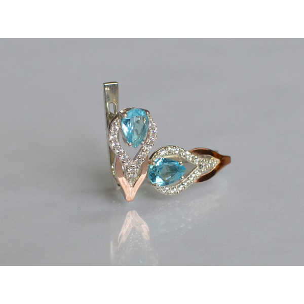 Серебряные серьги с золотыми накладками (132с)