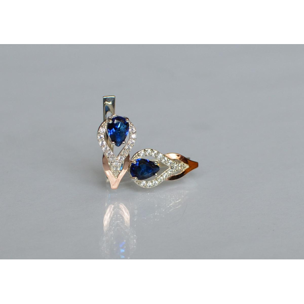 Серебряные серьги с золотыми накладками (132с)