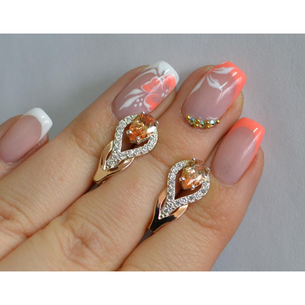 Серебряные серьги с золотыми накладками (132с)