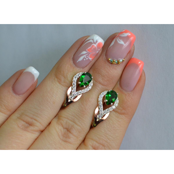 Серебряные серьги с золотыми накладками (132с)