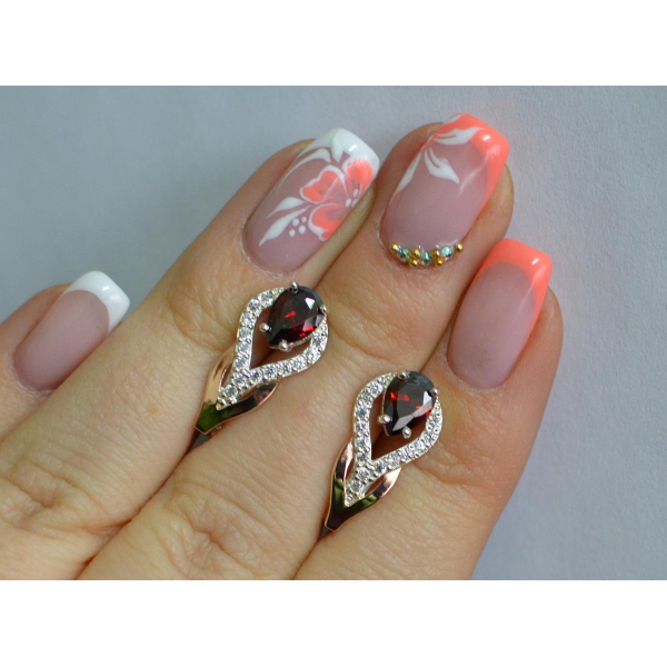 Серебряные серьги с золотыми накладками (132с)