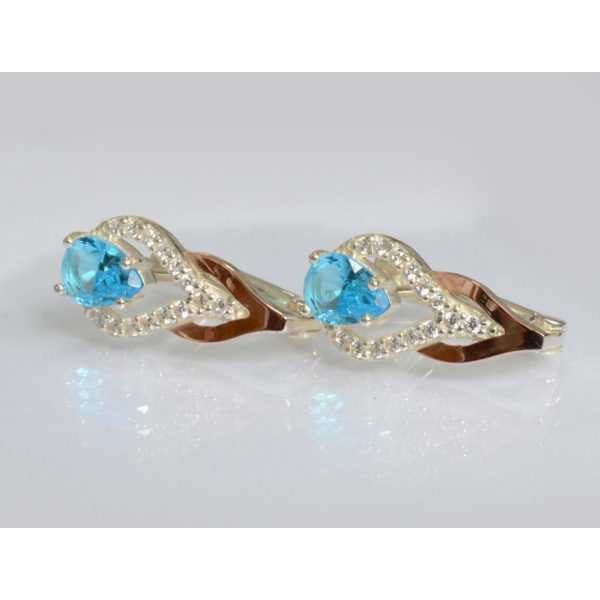 Серебряные серьги с золотыми накладками (132с)