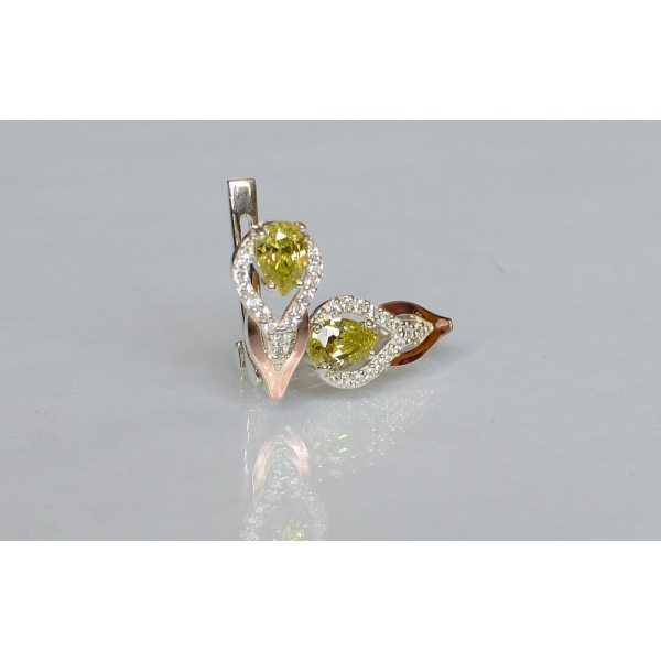 Серебряные серьги с золотыми накладками (132с)