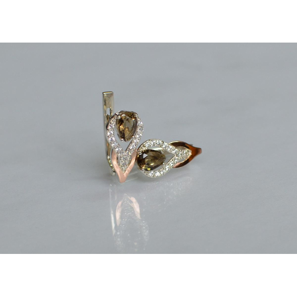 Серебряные серьги с золотыми накладками (132с)