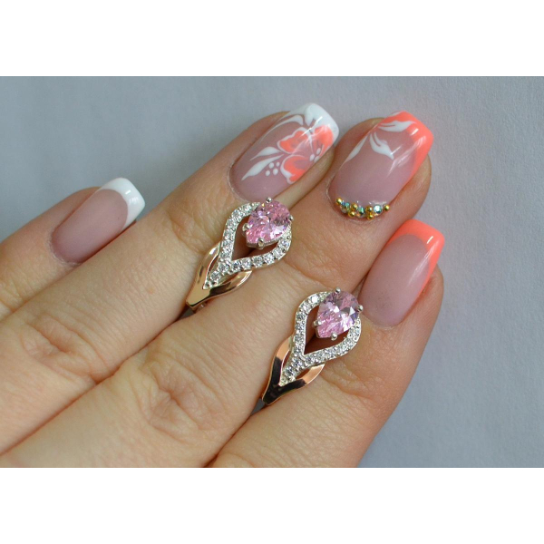 Серебряные серьги с золотыми накладками (132с)