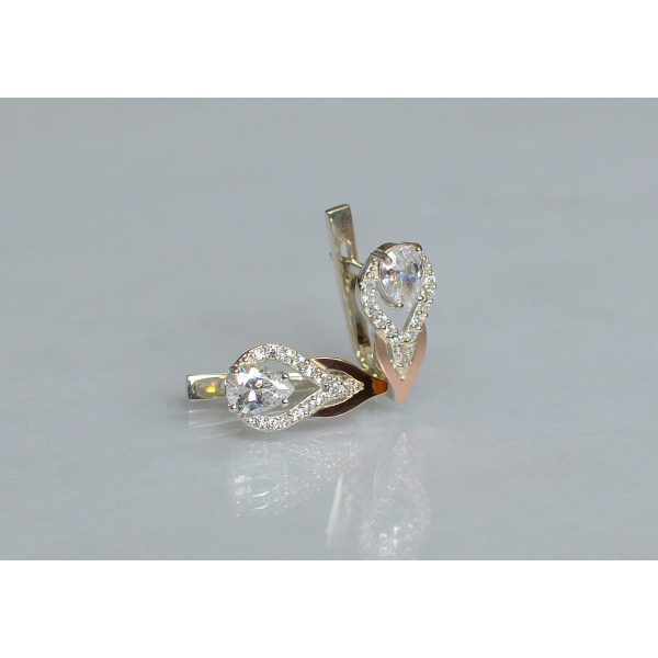 Серебряные серьги с золотыми накладками (132с)