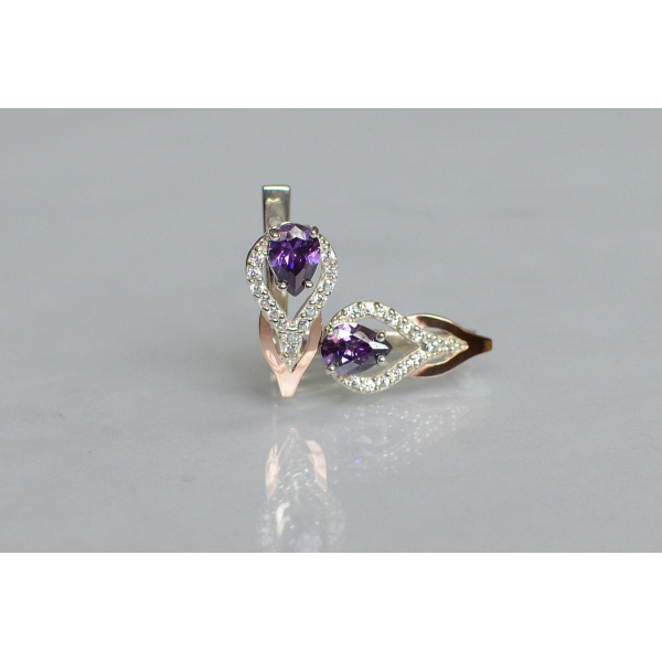 Серебряные серьги с золотыми накладками (132с)