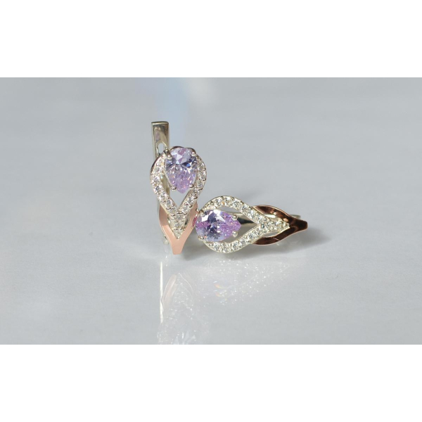 Серебряные серьги с золотыми накладками (132с)