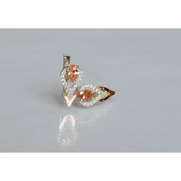 Серебряные серьги с золотыми накладками (132с)