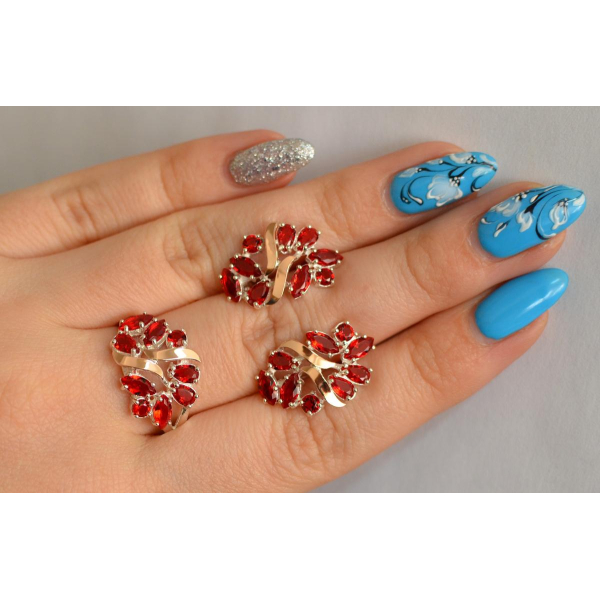 Серебряный набор с золотыми пластинами (133)