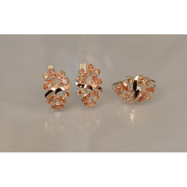 Серебряный набор с золотыми пластинами (133)