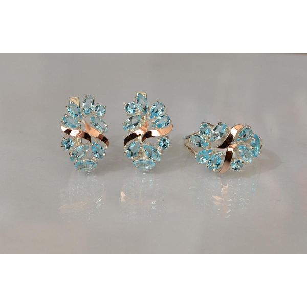 Серебряный набор с золотыми пластинами (133)