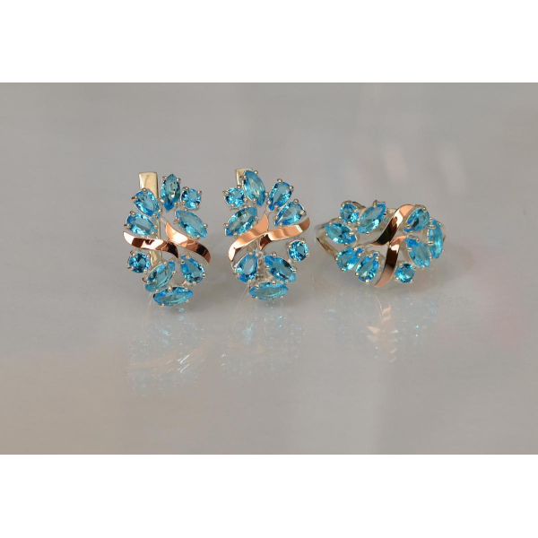 Серебряный набор с золотыми пластинами (133)