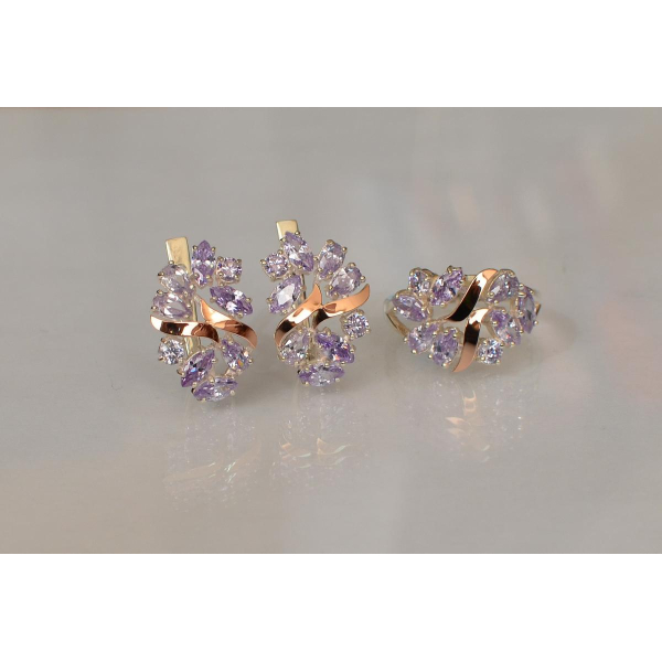 Серебряный набор с золотыми пластинами (133)