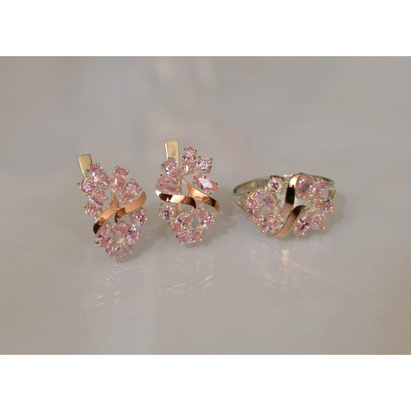 Серебряный набор с золотыми пластинами (133)