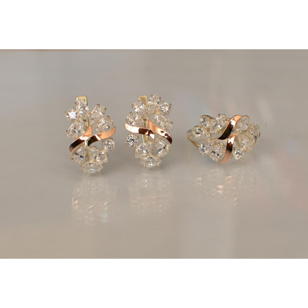 Серебряный набор с золотыми пластинами (133)