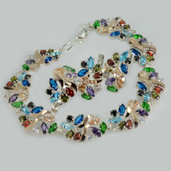 Серебряный комплект украшений( Браслет, серьги и кольцо)