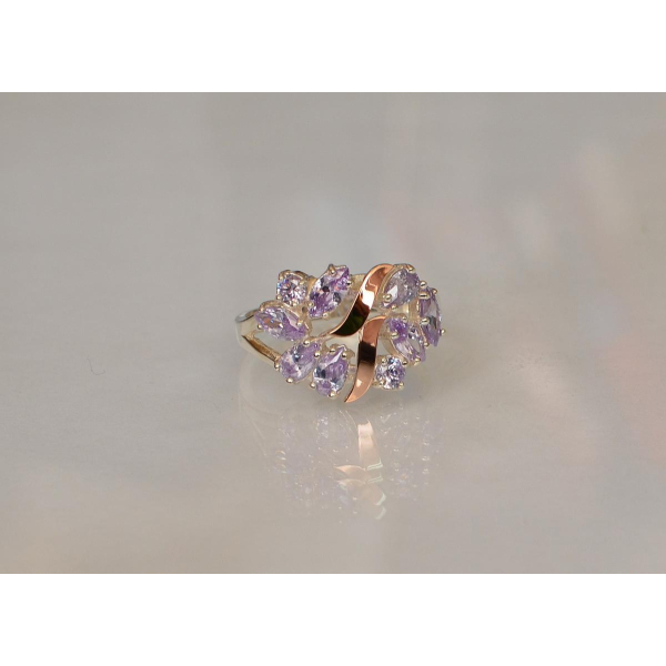 Серебряное кольцо с золотыми вставками (133к)