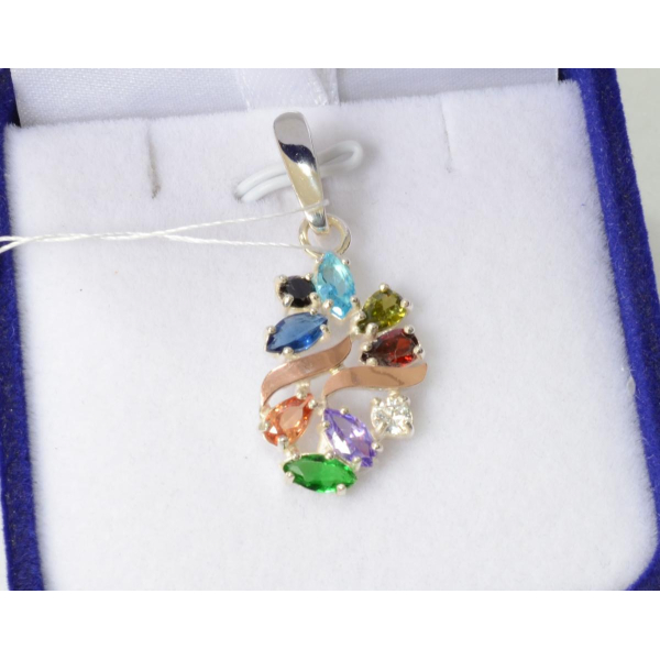 Серебряная подвеска с золотими вставками (133п)