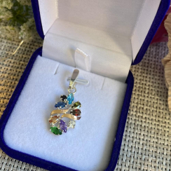 Серебряная подвеска с золотими вставками