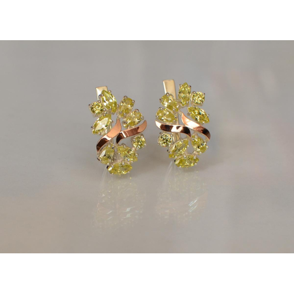 Серебряные серьги с золотыми накладками (133с)