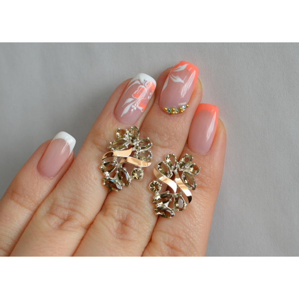 Серебряные серьги с золотыми накладками (133с)