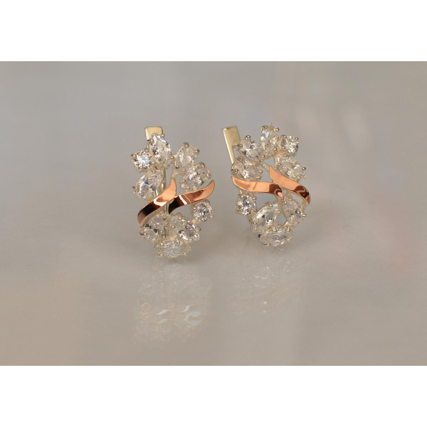 Серебряные серьги с золотыми накладками (133с)