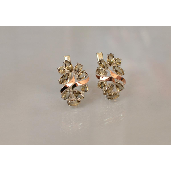 Серебряные серьги с золотыми накладками (133с)